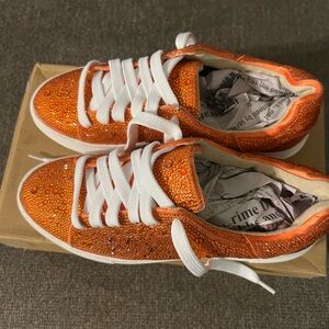 Betsey Johnson Sparkling Orange Sneakers